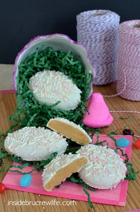 Biscoff Cream Eggs | Inside BruCrew Life - these are the perfect Easter basket treat for anyone who can't have nuts #Biscoff #Easter Biscoff Cream Eggs, Biscoff