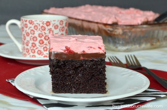 Strawberry Fudge Poke Cake