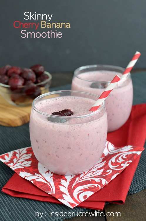 Skinny Cherry Banana Smoothie - so full of flavor and protein