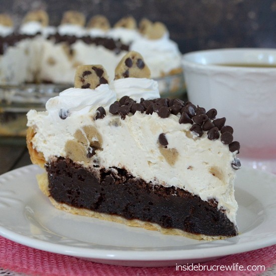 Cookie Dough Cheesecake Brownie Pie