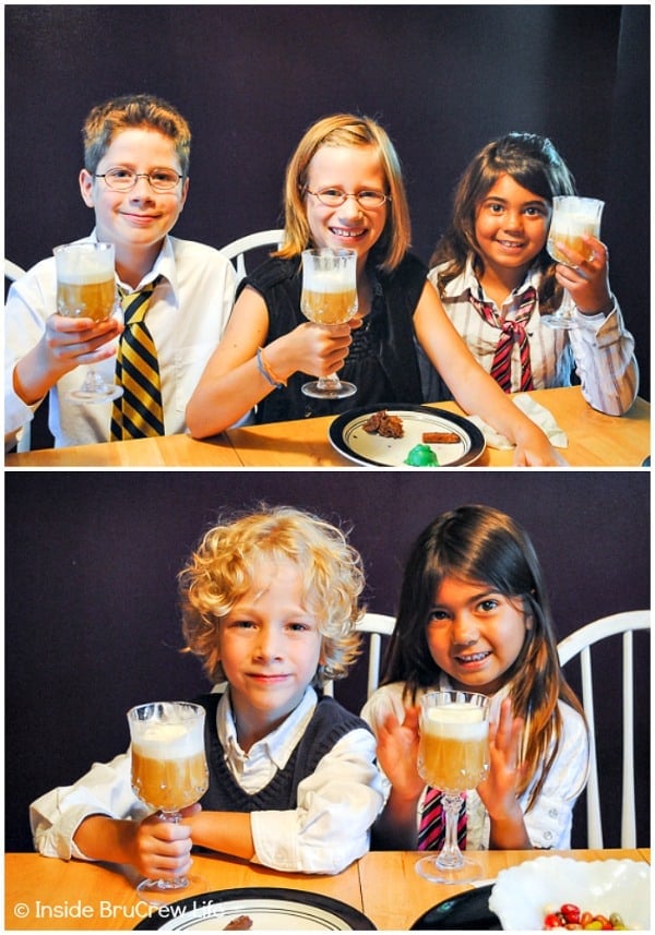 Harry Potter Tea Party - homemade Butter Beer is a must at your Harry Potter themed tea party. #harrypotter #wizardingworld #teaparty #themedparty