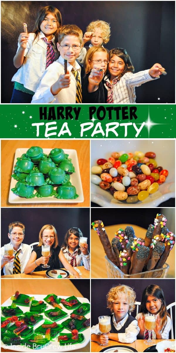 Harry Potter Tea Party - a fun and magical tea party filled with Butter Bear and movie inspired food will entertain and thrill Harry Potter fans. #harrypotter #wizardingworld #teaparty #themedparty