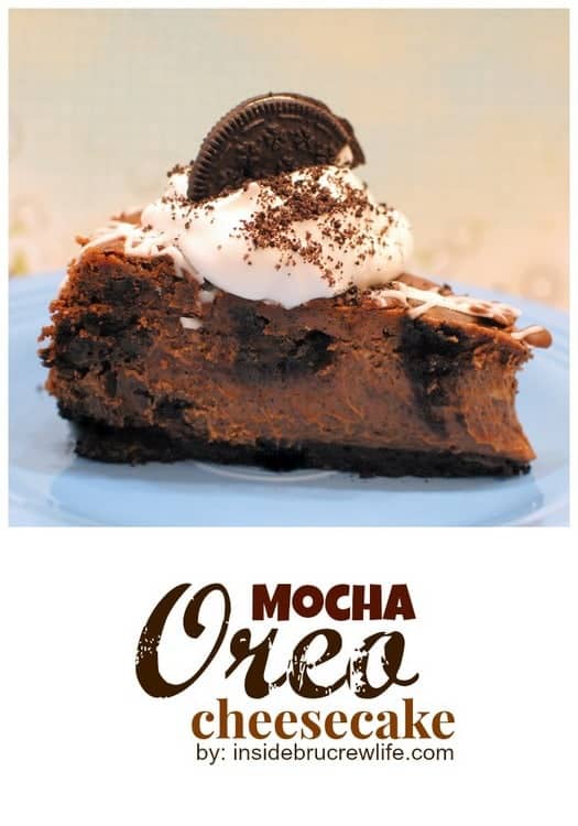 Mocha Oreo Cheesecake - cookie chunks and a mocha cheesecake makes this one of the most incredible desserts you will ever eat