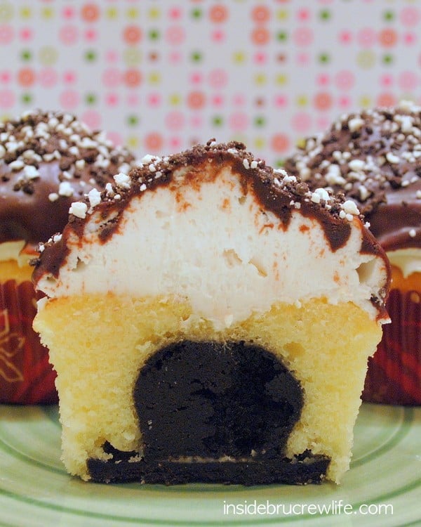 Oreo Truffle Cupcakes - Oreo truffles and 2 kinds of frosting make these cupcakes a fun and exciting way to celebrate anything