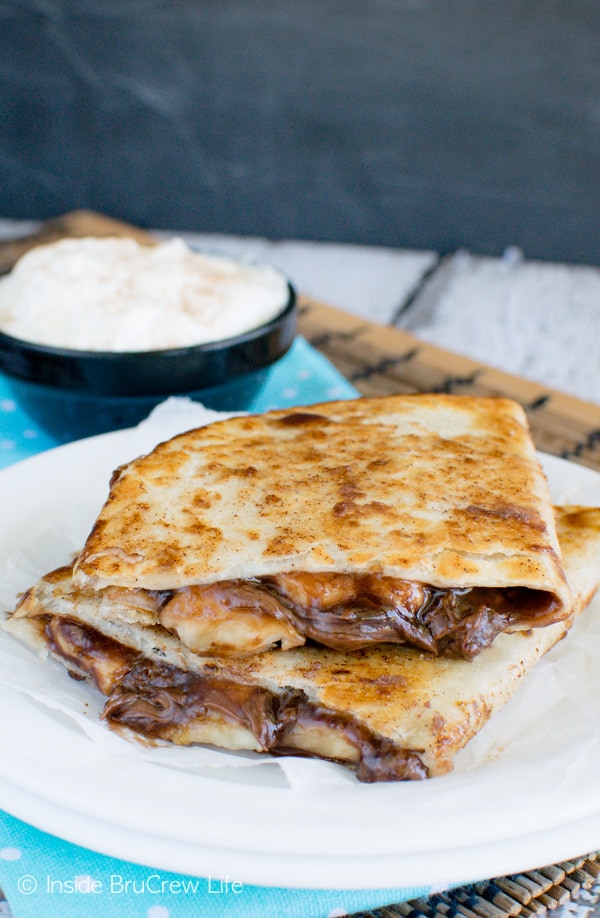 Gooey Banana Nutella Quesadillas Recipe - Inside BruCrew Life