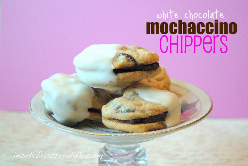 Chocolate chip cookies with mocha filling