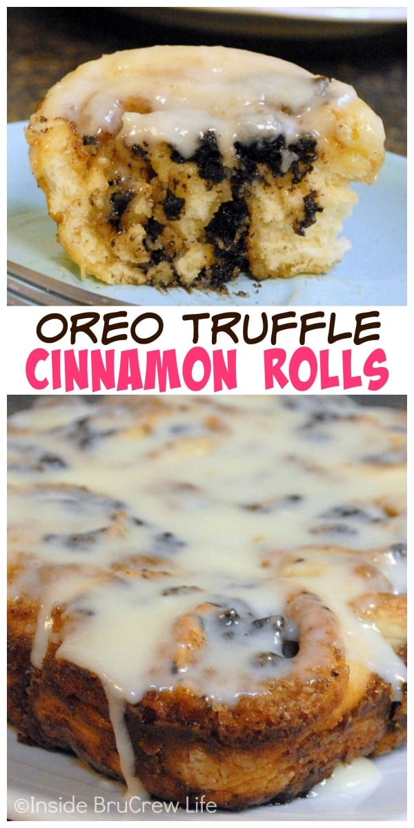 Adding an Oreo truffle center makes these no yeast cinnamon rolls perfect for breakfast!