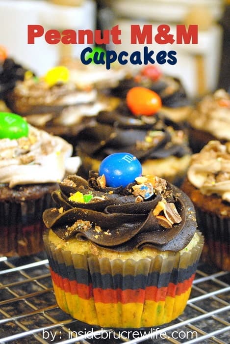 Peanut M&M Cupcakes | Inside BruCrew Life