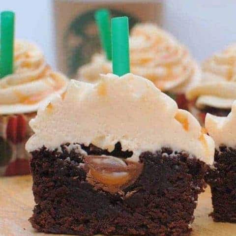 Salted Caramel Mocha Brownie Cups