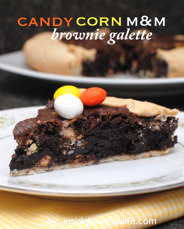 Candy Corn M&M Brownie Galette title-2