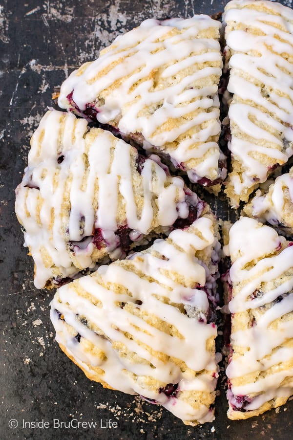 Blueberry Coconut Scones - coconut and blueberries add a sweet pop of flavor to these easy scones. Make this recipe for summer breakfast or brunch! #breakfast #scones #blueberry #coconut #pastries #homemade #recipe #easy