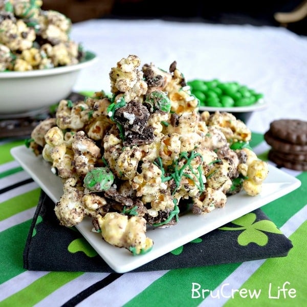 Fudge Mint Popcorn, girl scout cookies, thin mint cookies