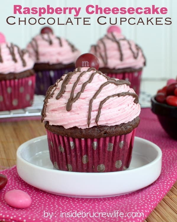 Raspberry Cheesecake Chocolate Cupcakes title