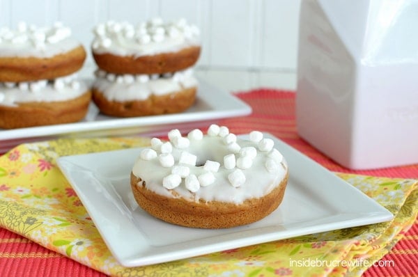 Sweet Potato Donuts - easy baked donuts loaded with spices and topped with white chocolate