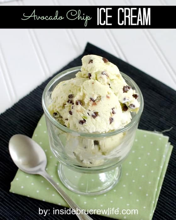 Avocado Chip Ice Cream | Inside BruCrew Life - no machine is needed for this easy 4 ingredient ice cream #icecream #avocado