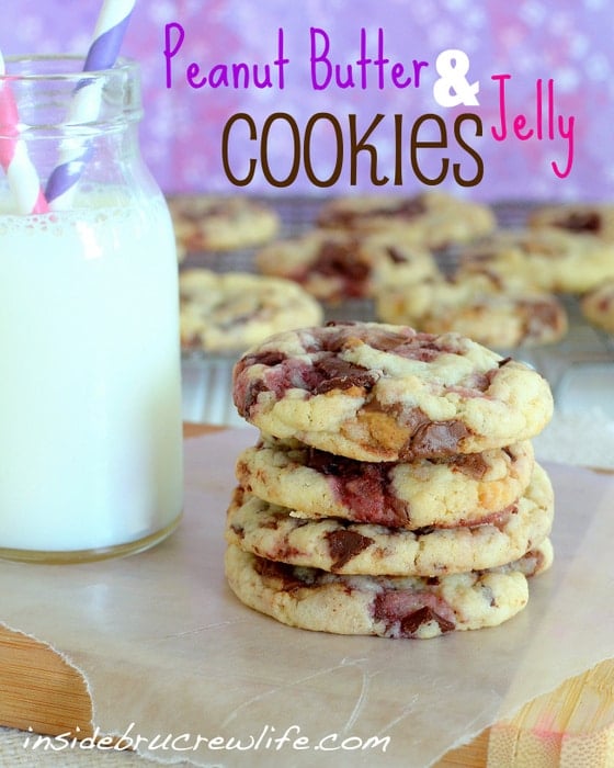 Easy cookies filled with Reese's peanut butter cups and raspberry chocolate bars. These don't last long!!!