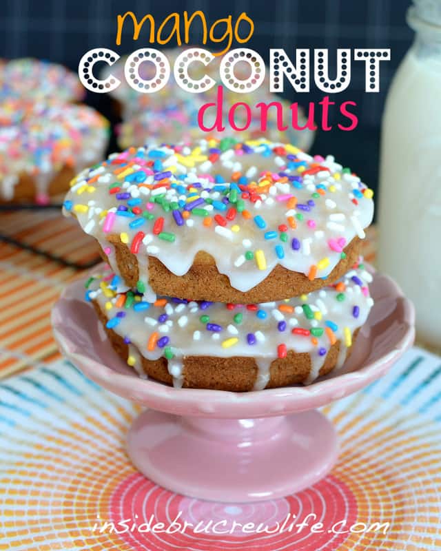 Mango Coconut Donuts - mango and applesauce make these a little bit healthier baked donut