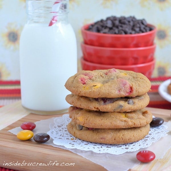 M&M Pumpkin Pudding Cookies