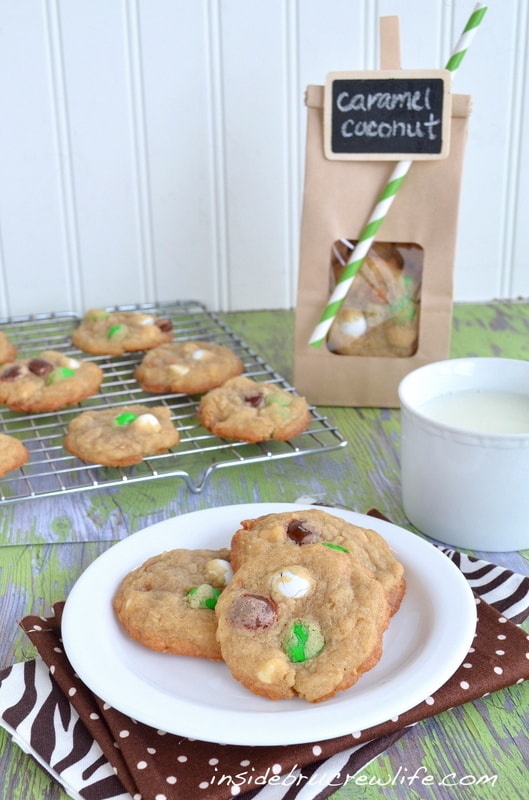Caramel Coconut Cookies from www.insidebrucrewlife.com - these chocolate chip and coconut cookies are absolutely delicious