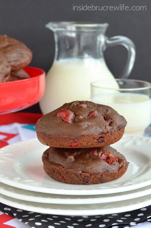 Low Fat Chocolate Cherry Muffin Tops