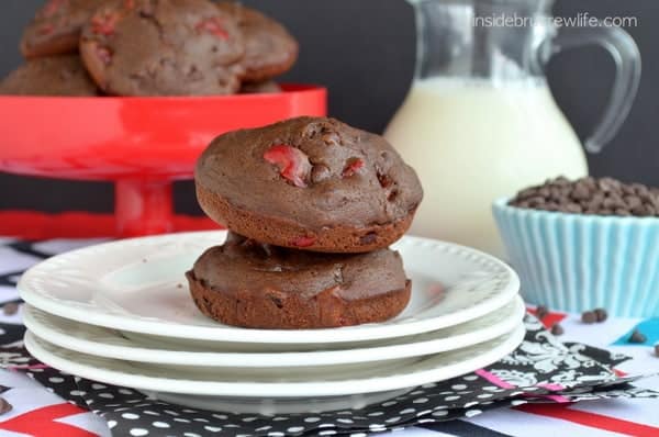 Low Fat Chocolate Cherry Muffin Tops