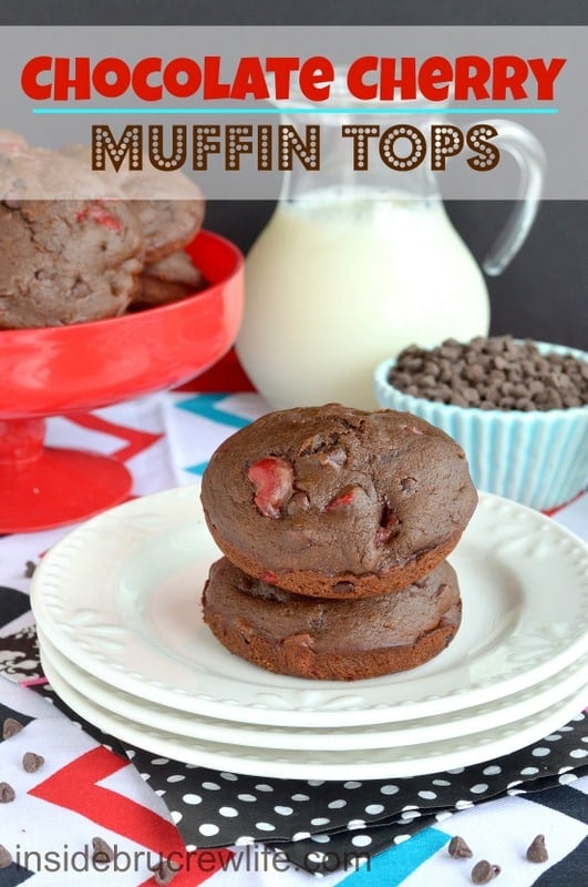 Low Fat Chocolate Cherry Muffin Tops 