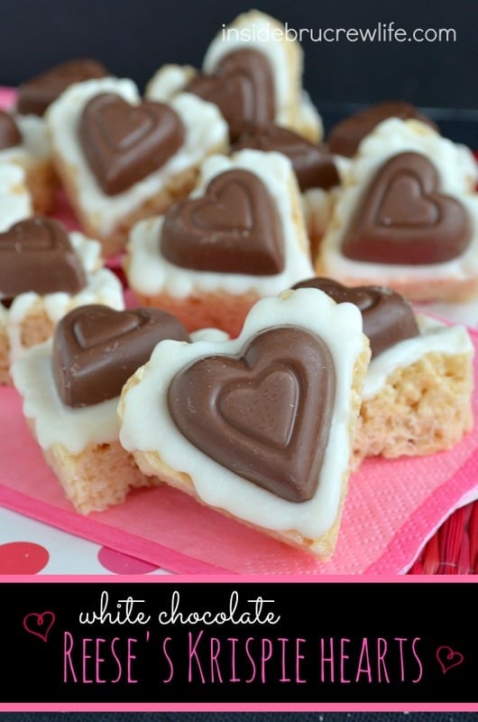 White Chocolate Reese's Krispie Hearts