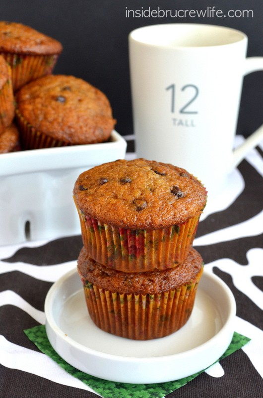 Chocolate chip banana muffins that are the softest and best ever!