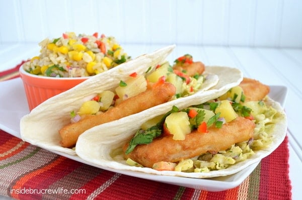 Citrus Fish Tacos - easy fish tacos using frozen fish and veggies