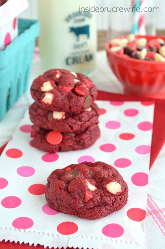 Triple Chip Red Velvet Cookies 
