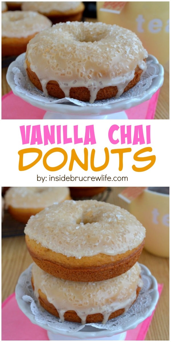 Vanilla Chai Baked Donuts - these fun breakfast donuts are infused with chai tea in the batter and the glaze!