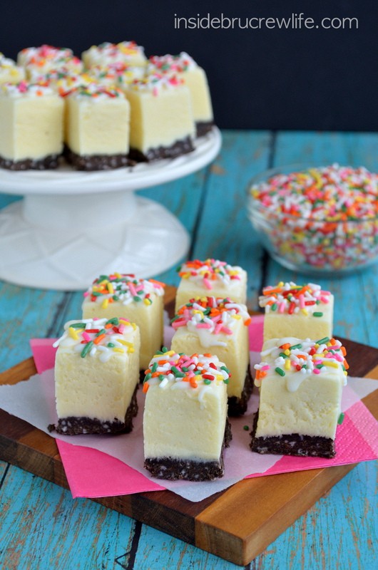 Easy banana fudge with chocolate cookie crust and sprinkles for a fun flair!