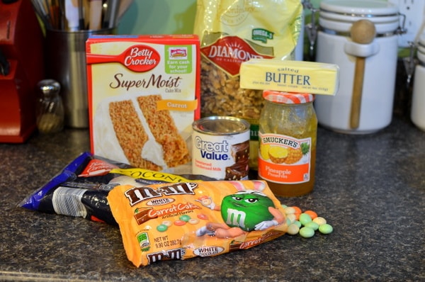 Carrot Cake Magic Bar ingredients.