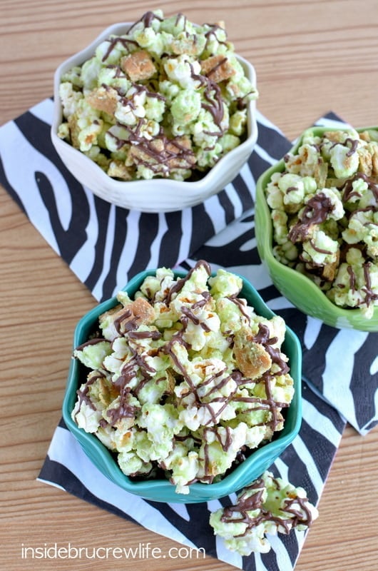 This tropical twist to chocolate covered popcorn is a fun treat to enjoy any night.