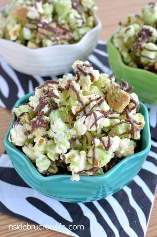 This tropical twist to chocolate covered popcorn is a fun treat to enjoy any night.