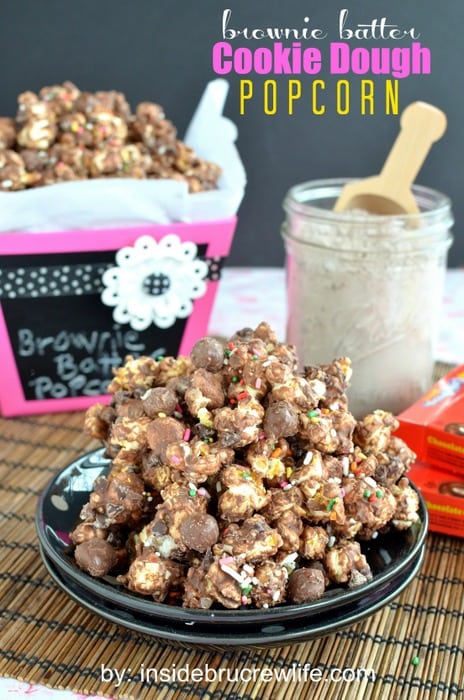 Brownie Batter Cookie Dough Popcorn, sweet popcorn