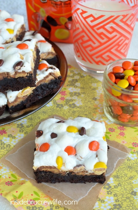 Marshmallows, peanuts, and Reese's make these brownies amazing!! You need to try a pan to see how good they are!