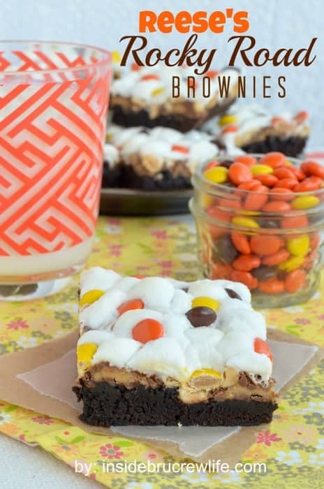 Marshmallows, peanuts, and Reese's make these brownies amazing!! You need to try a pan to see how good they are!