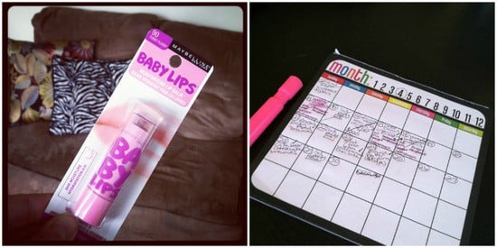 lips and calendar