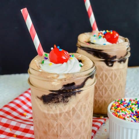 Mocha Fudge Milkshakes