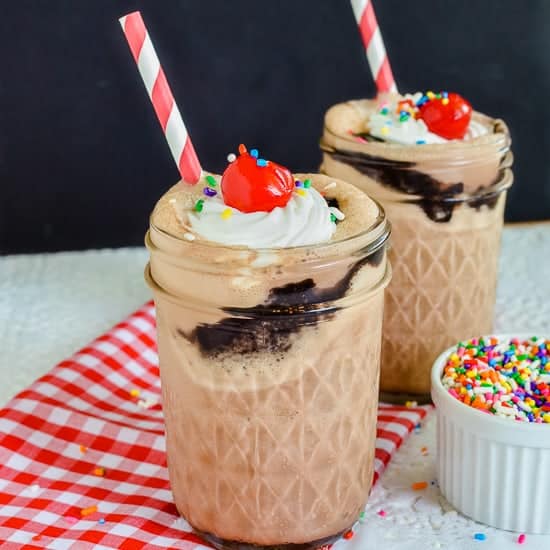 Mocha Fudge Milkshakes