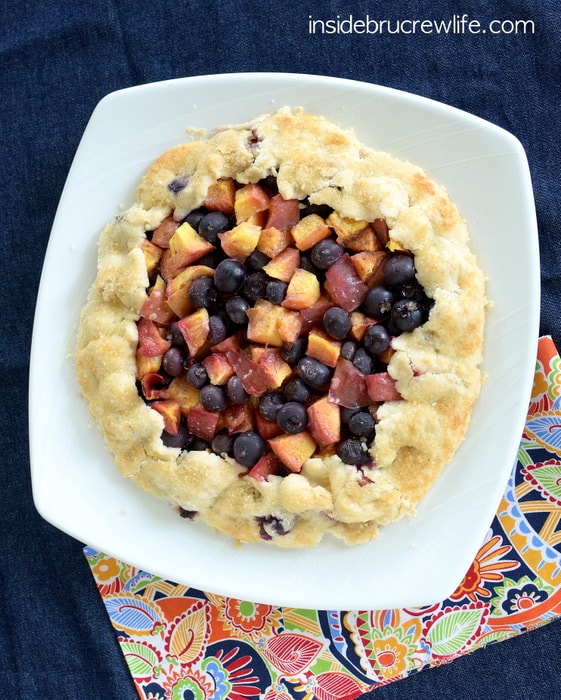 This easy homemade pie crust is filled with blueberries and nectarines 