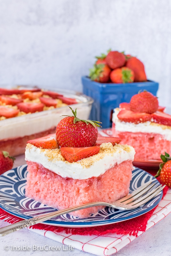 Strawberry Cheesecake Poke Cake