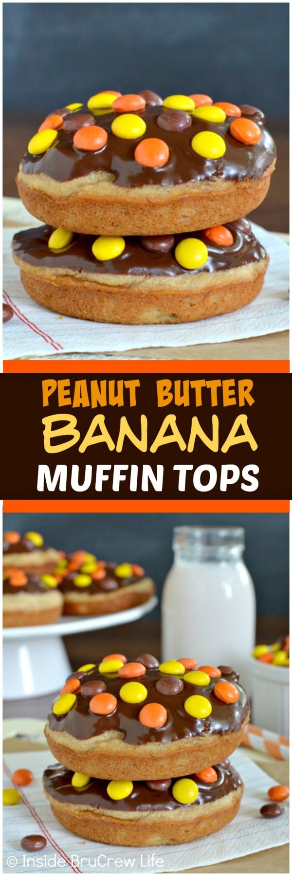 Peanut Butter Banana Muffin Tops - these little muffin tops are loaded with banana and peanut butter goodness! Awesome breakfast recipe!