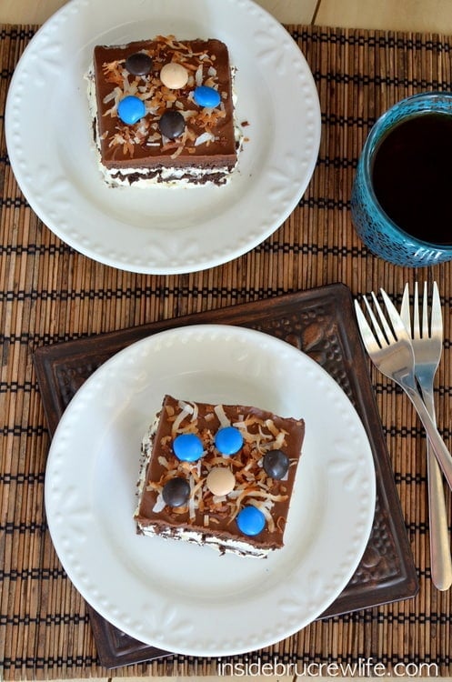 Coconut Eclair Cake - chocolate and coconut make this easy no bake cake perfect for hot summer days