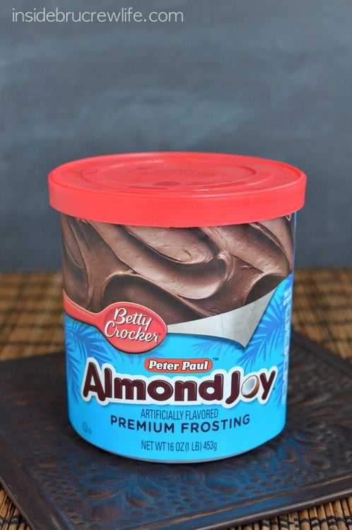 Almond Joy Frosting - perfect for the top of a Coconut Eclair Cake