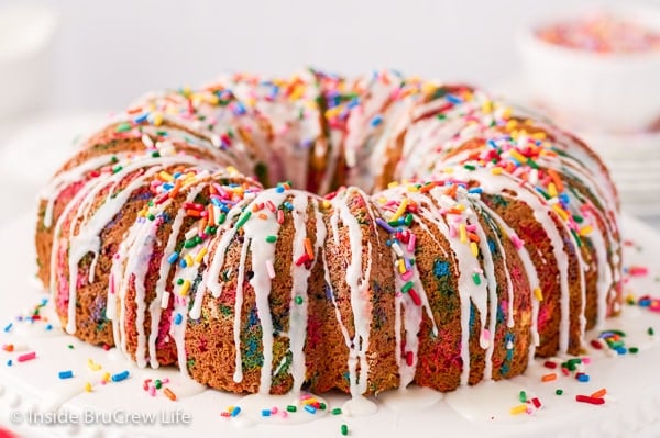 Chocolate Chip Double Bundt Cake - Sprinkle Bakes