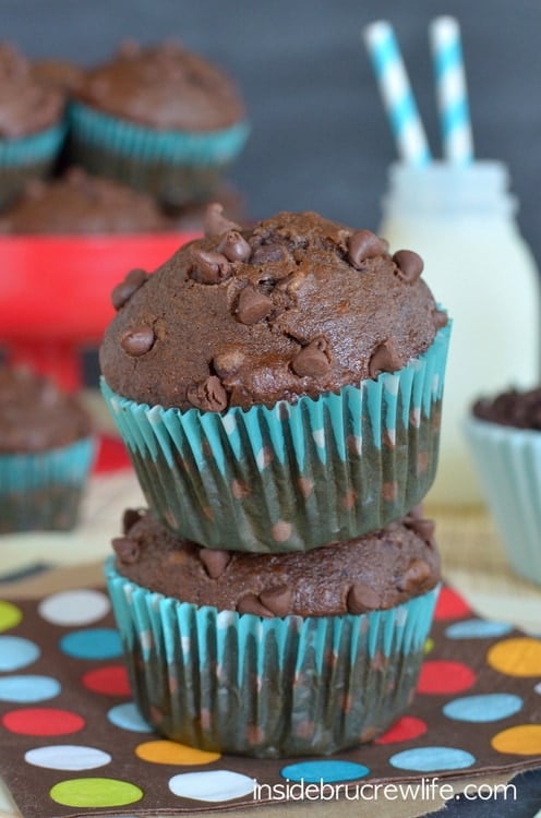 Double Chocolate Banana Muffins 