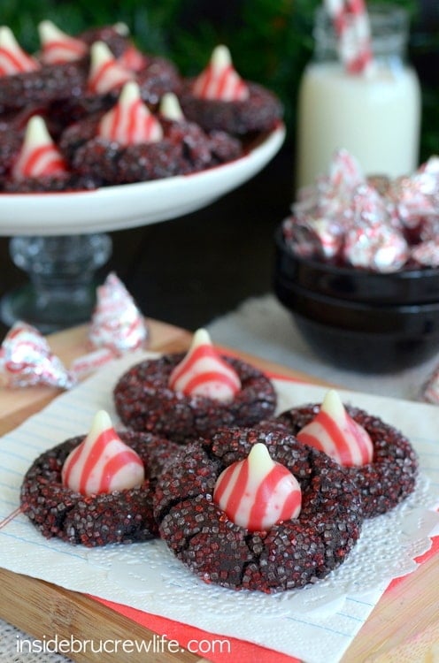 Chocolate Candy Cane Kiss Cookies 2