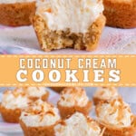 Pinterest image for coconut cream cookies.